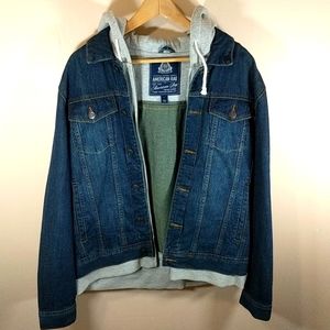 Denim Jacket with Hoodie Lining